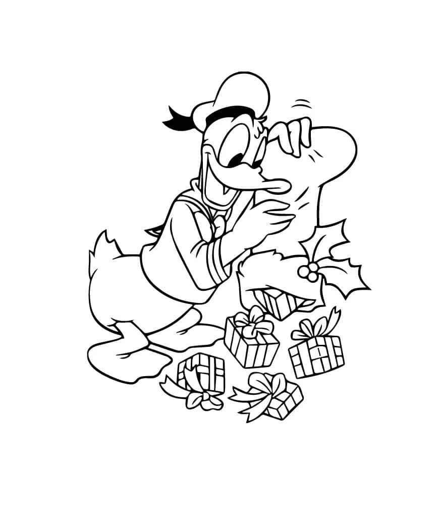 Donald Duck boyama sayfası – eğitici aktivite, yaratıcılık