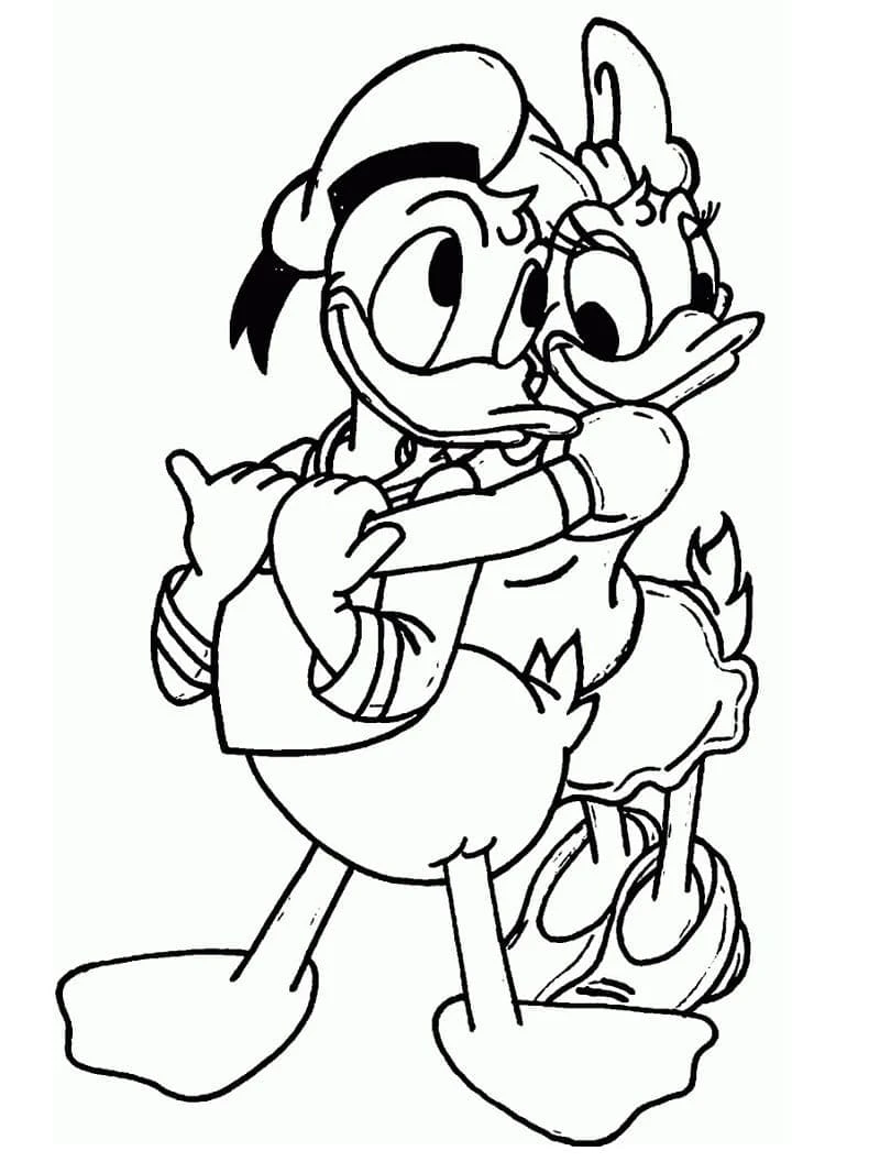 Donald Duck boyama sayfası – çocuk aktivitesi, PDF indir