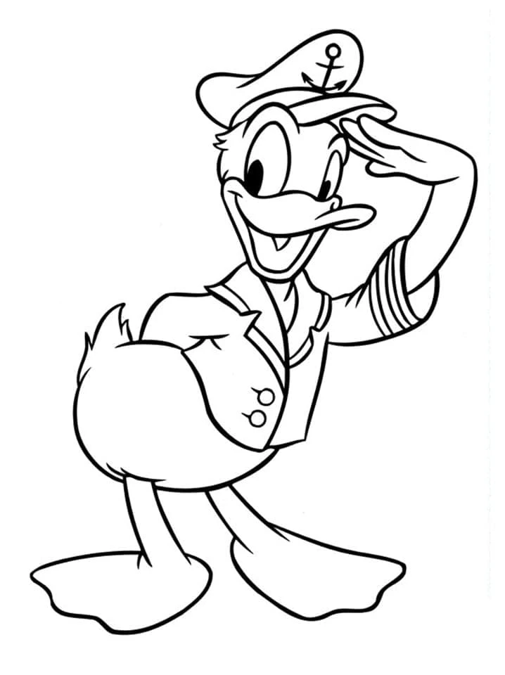 Donald Duck boyama sayfası – PDF indir, sevimli karakter