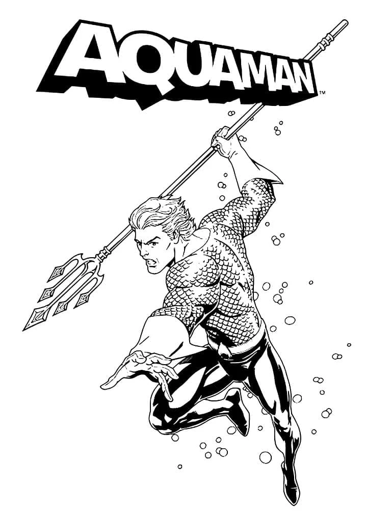 Aquaman boyama sayfası #52 – sınıf etkinliği, kolay indirilebilir