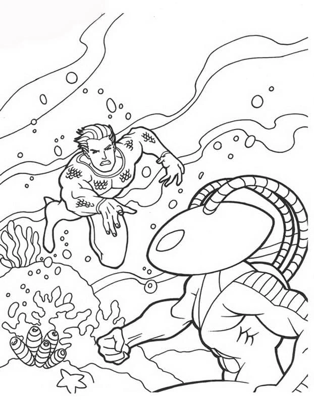 Aquaman boyama sayfası #56 – renk bilgisini öğretir, günlük etkinlik önerisi