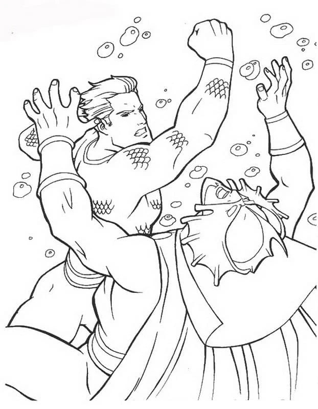 Aquaman boyama sayfası – boyama çalışması, yaratıcılığı geliştirir