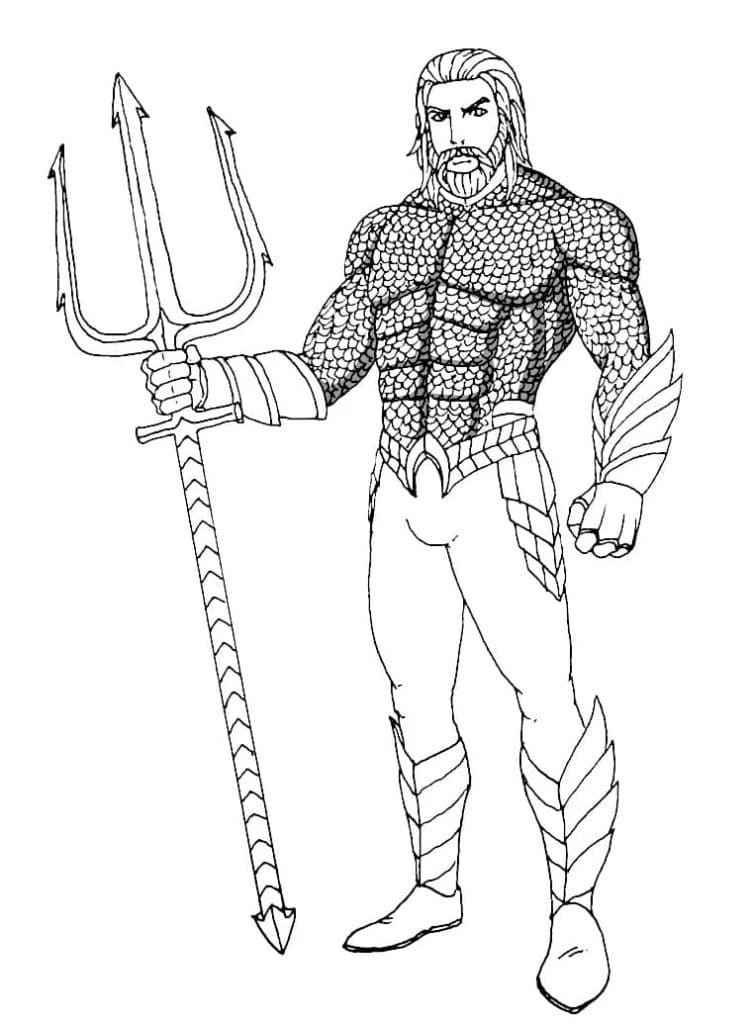 Aquaman boyama sayfası – evde etkinlik, ücretsiz yazdır