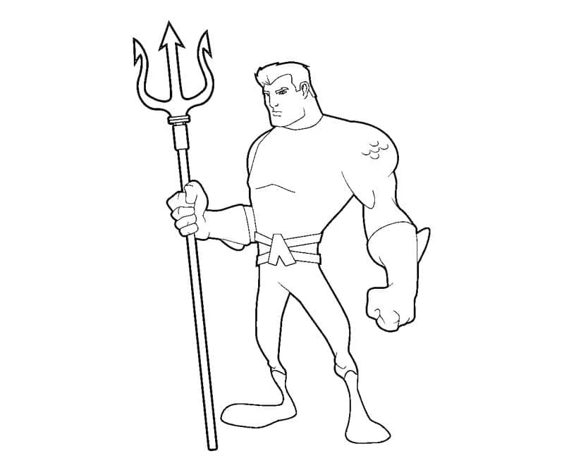 Aquaman boyama sayfası – eğlenceli etkinlik, el becerilerini geliştirir