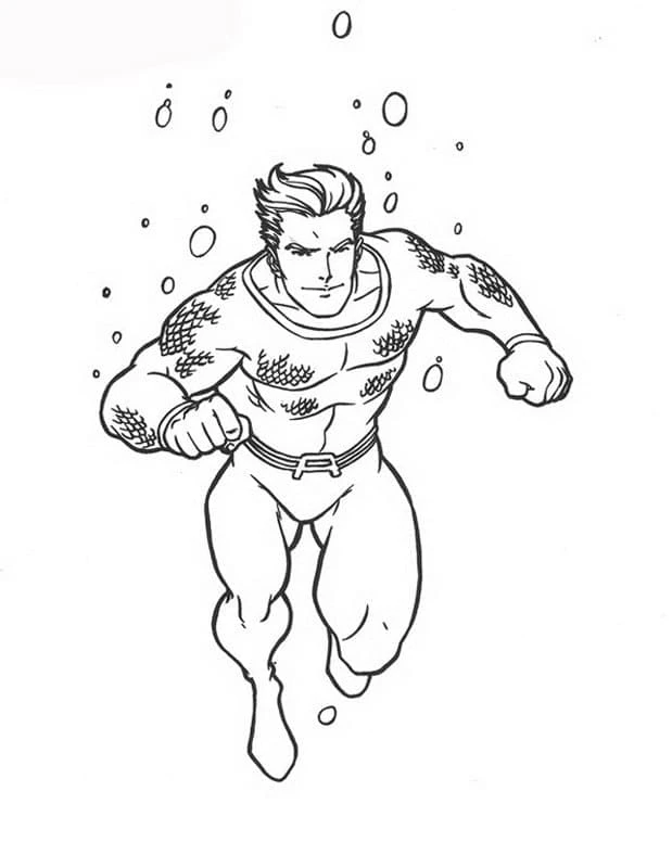 Aquaman boyama sayfası – keyifli zaman, renkli çizimler
