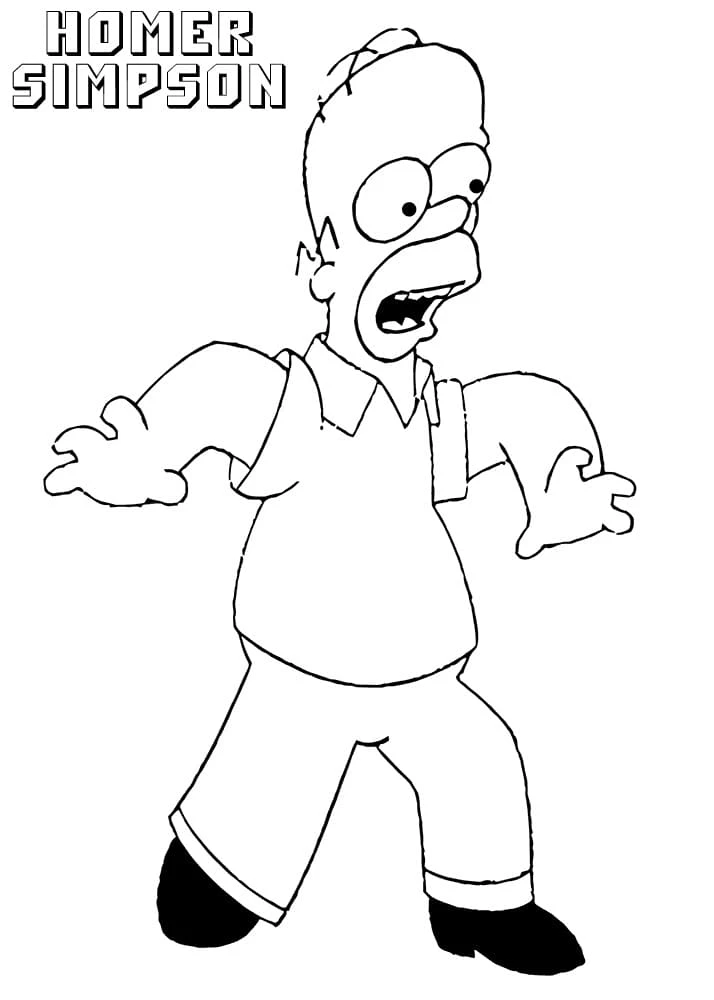 Simpsonlar boyama sayfası – çocuklar için, çizgi film temalı