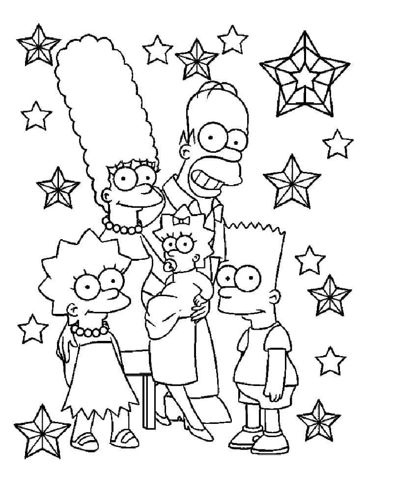 Simpsonlar boyama sayfası – kolay boyama, eğitici aktivite