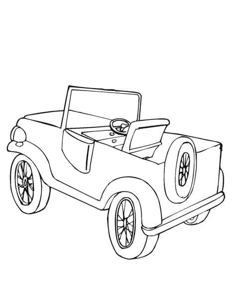 Jeep boyama sayfası – çocuk aktivitesi, PDF indir