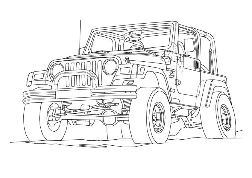 Jeep boyama sayfası – boyama etkinliği, çocuk aktivitesi