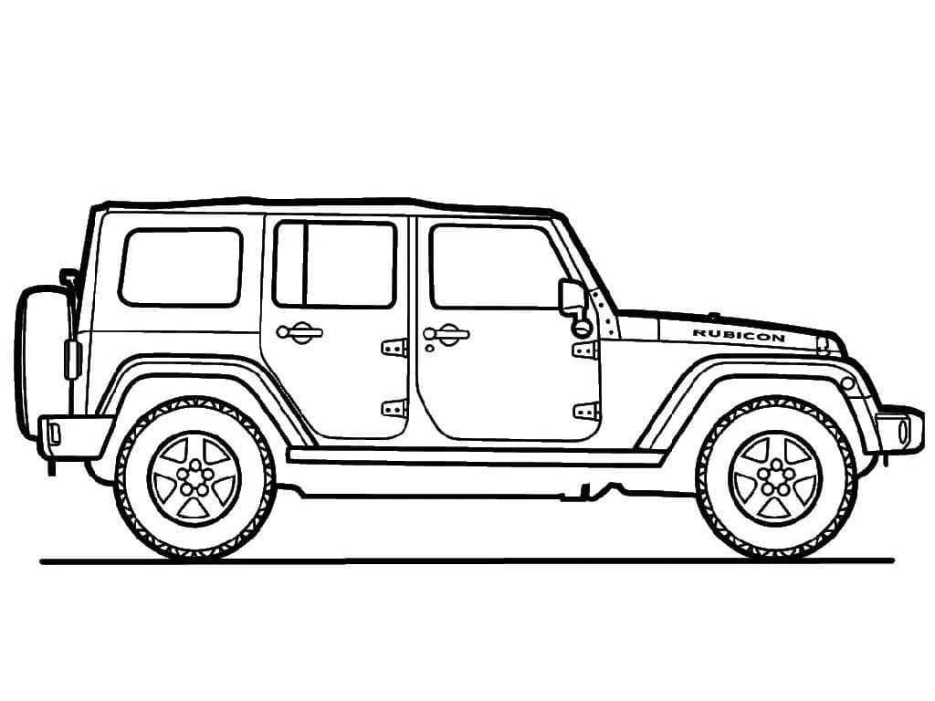Jeep boyama sayfası – eğitici aktivite, yaratıcılık