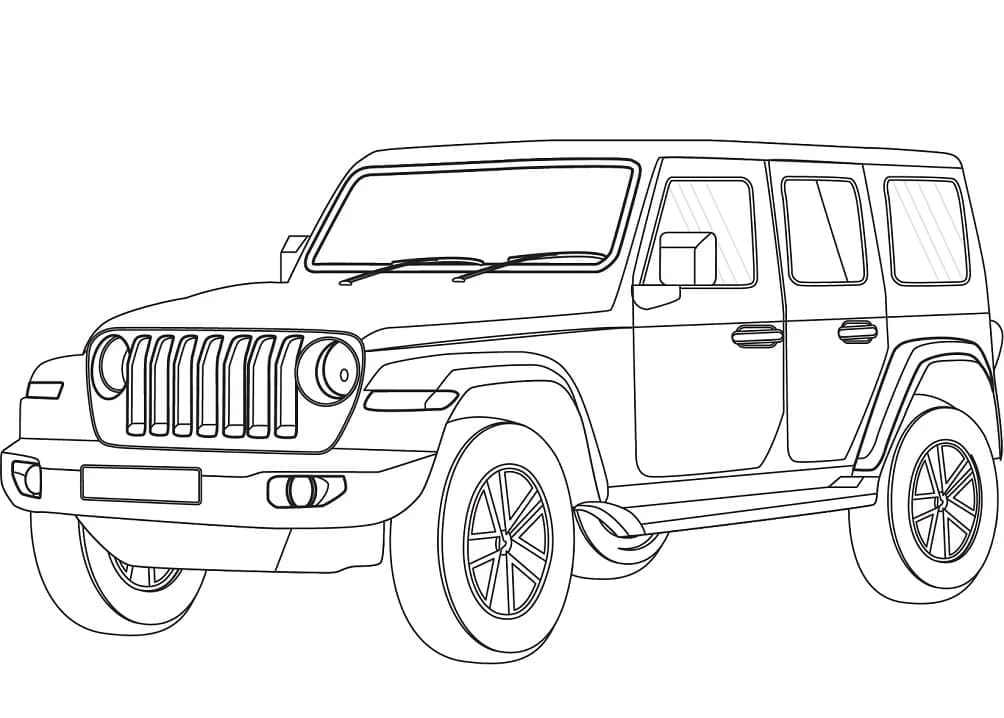 Jeep boyama sayfası – el becerilerini geliştirir, boyama çalışması