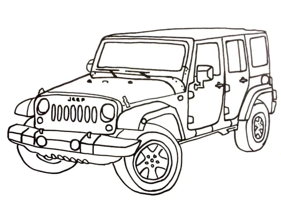Jeep boyama sayfası – yaratıcılık, eğlenceli etkinlik