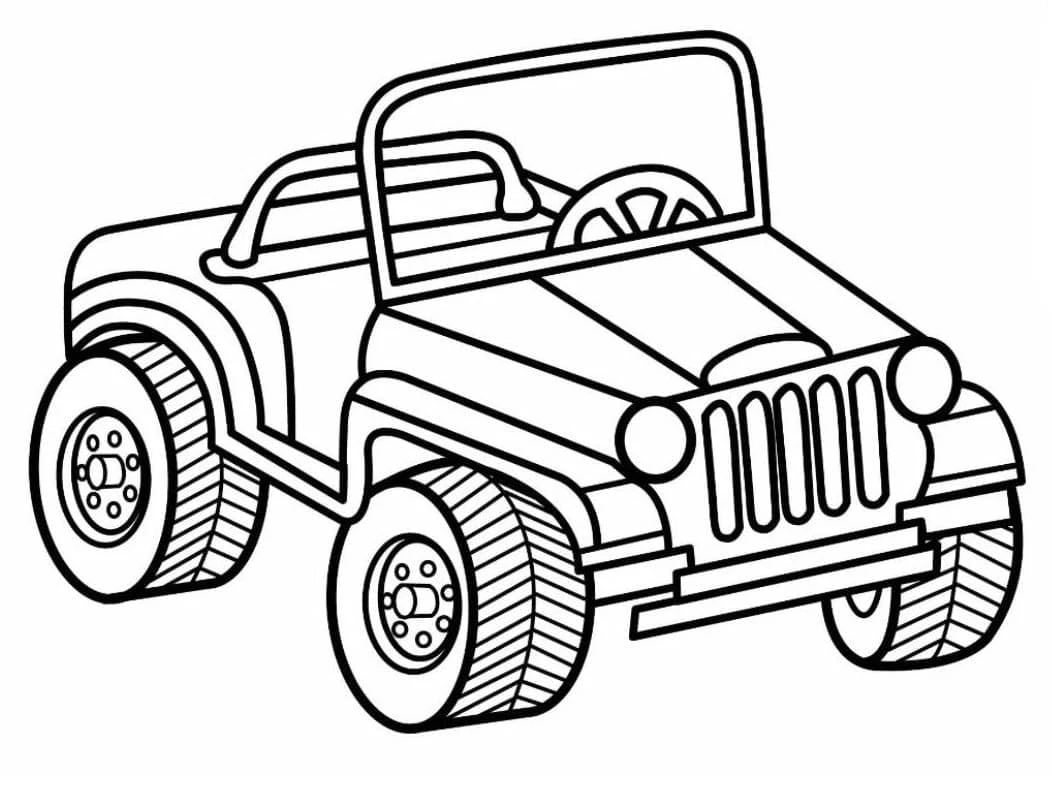 Jeep boyama sayfası – PDF indir, sevimli karakter