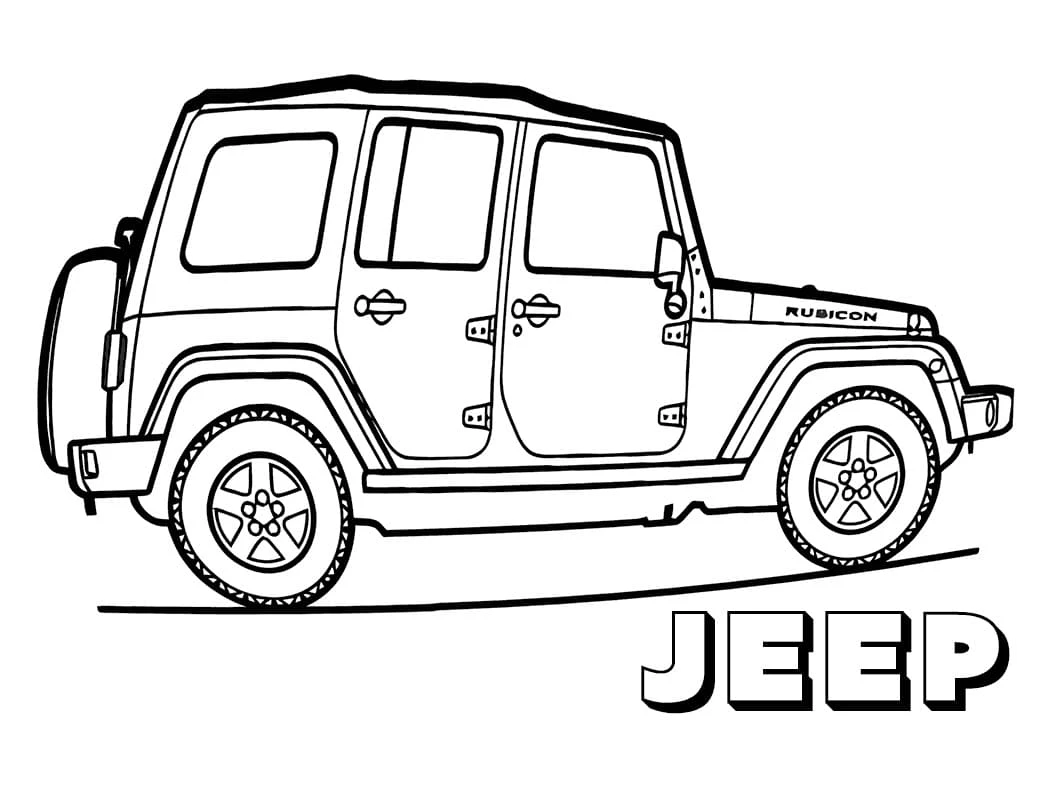 Jeep boyama sayfası – eğlenceli etkinlik, el becerilerini geliştirir