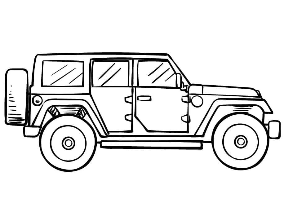 Jeep boyama sayfası – yaratıcılığı geliştirir, keyifli zaman