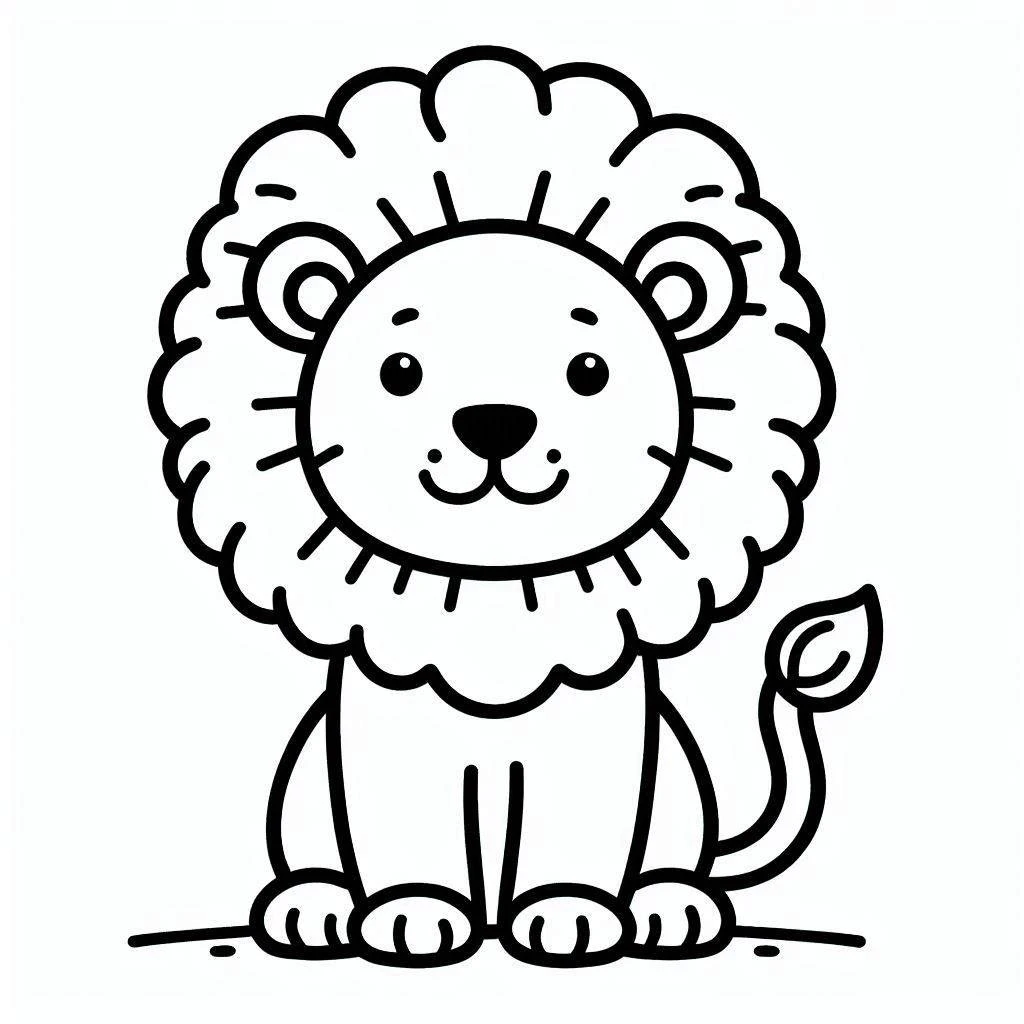 Aslan boyama sayfası – eğitici aktivite, yaratıcılık