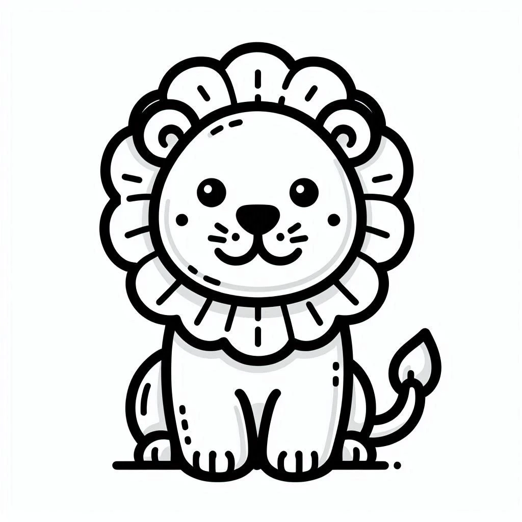 Aslan boyama sayfası – yaratıcılık, eğlenceli etkinlik