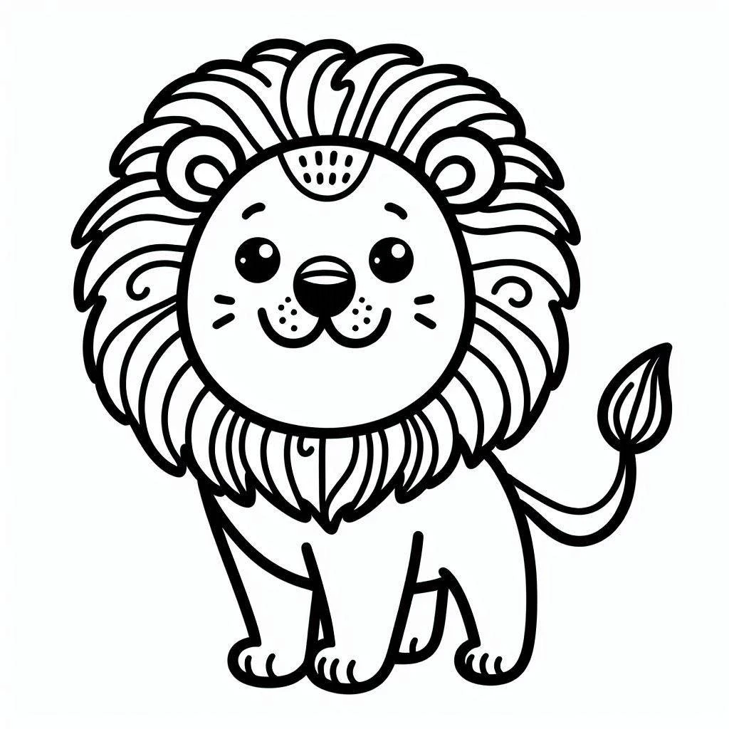 Aslan boyama sayfası – boyama çalışması, yaratıcılığı geliştirir