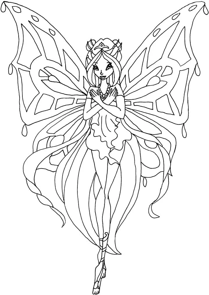Winx Club boyama sayfası – sanatsal çalışma, çocuklar için