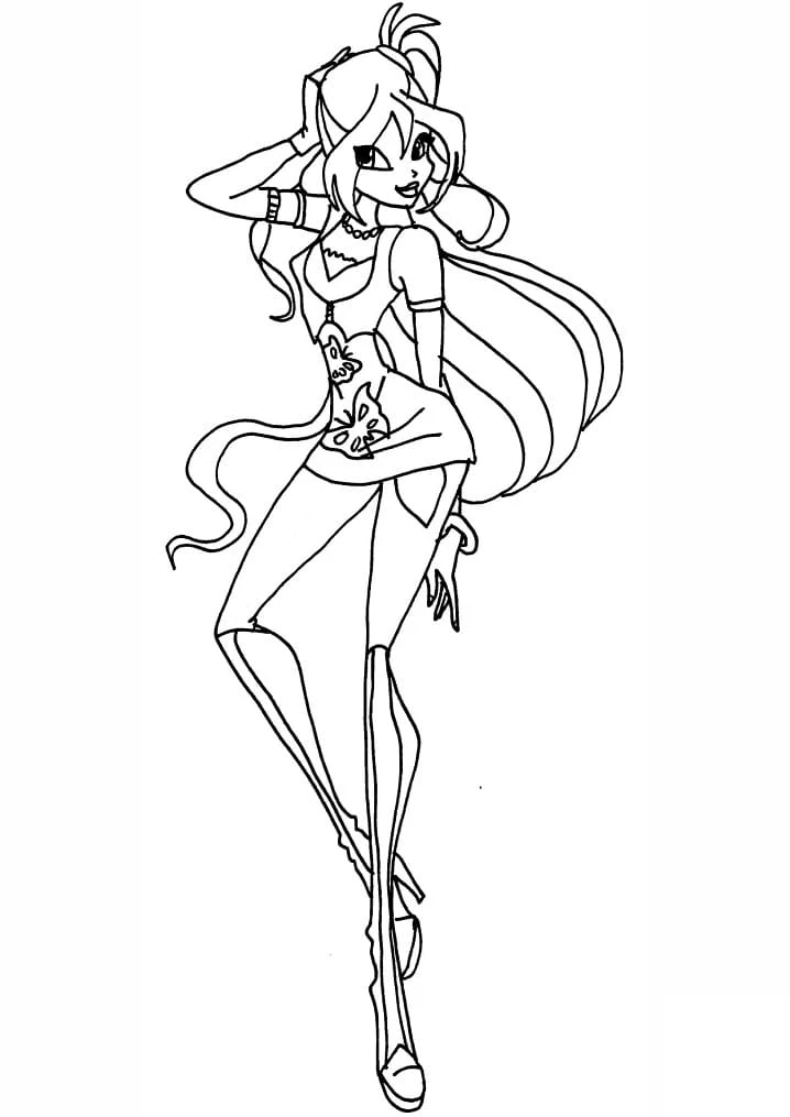Winx Club boyama sayfası – eğlenceli etkinlik, el becerilerini geliştirir