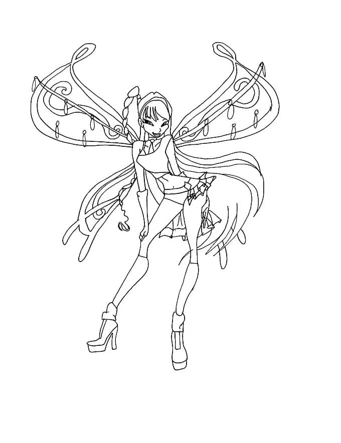 Winx Club boyama sayfası – okul öncesi, evde etkinlik