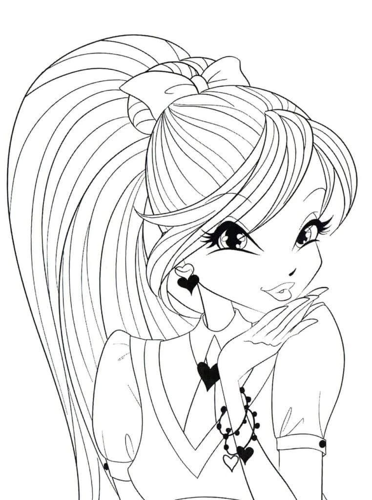 Winx Club boyama sayfası – boyama etkinliği, çocuk aktivitesi