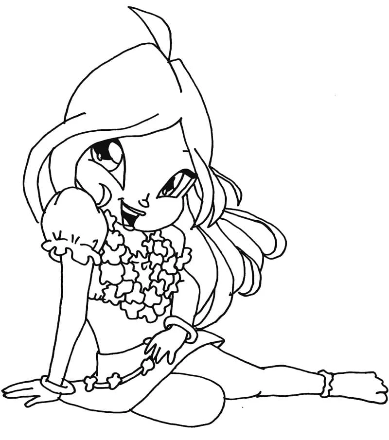 Winx Club boyama sayfası – renkli çizimler, okul öncesi