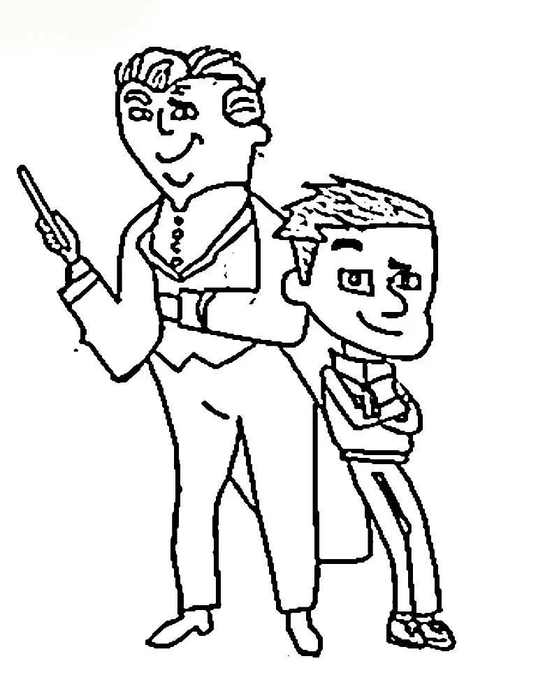 Max ve Maestro boyama sayfası – yaratıcılık, eğlenceli etkinlik