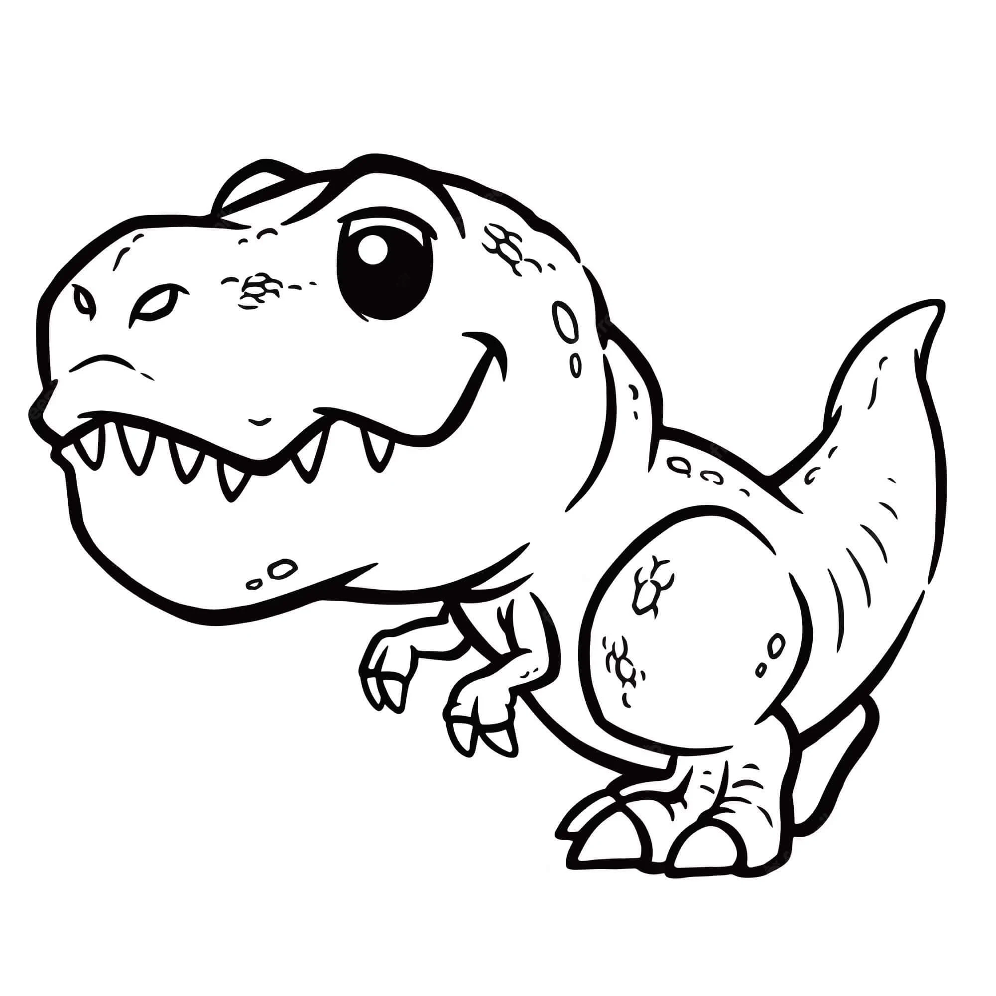 T-rex boyama sayfası – çocuk aktivitesi, PDF indir