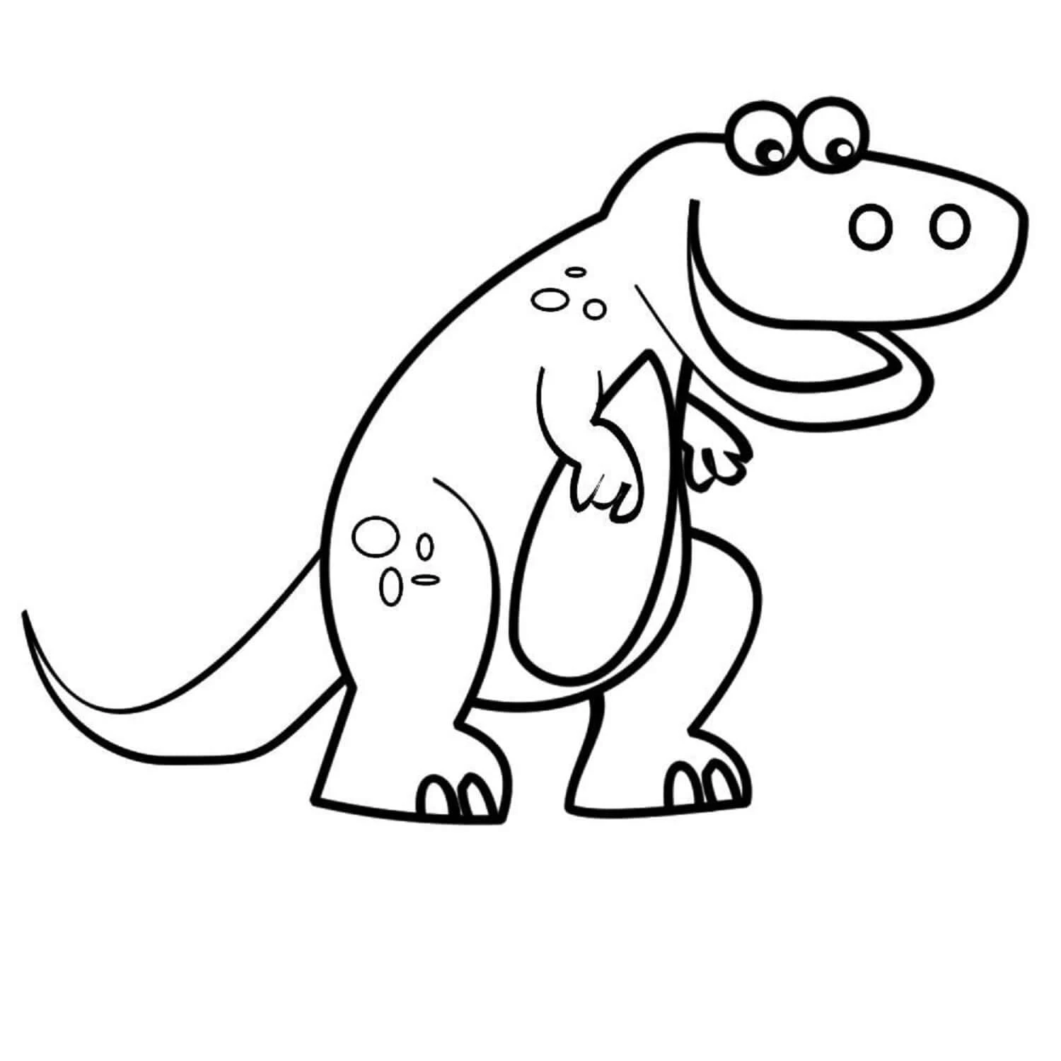 T-rex boyama sayfası – boyama çalışması, yaratıcılığı geliştirir