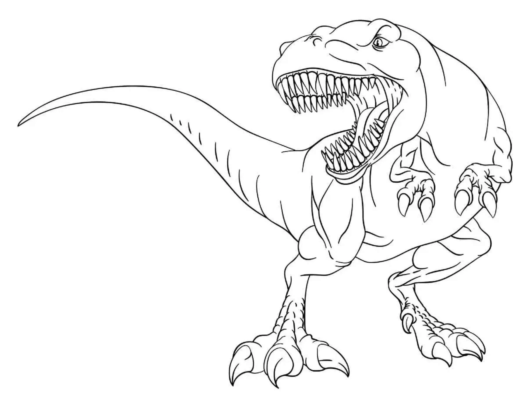 T-rex boyama sayfası – ücretsiz yazdır, boyama etkinliği