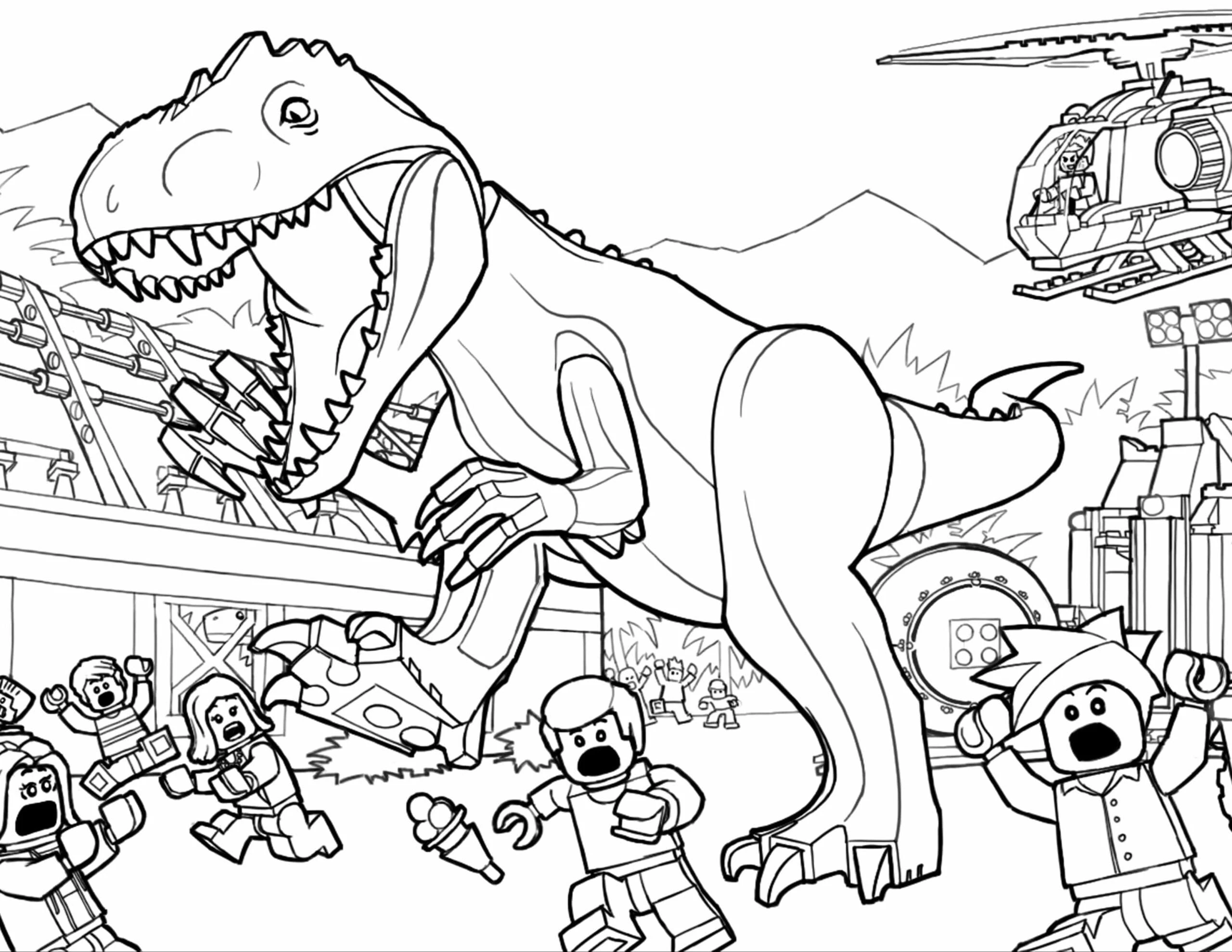 T-rex boyama sayfası – çocuklar için, çizgi film temalı
