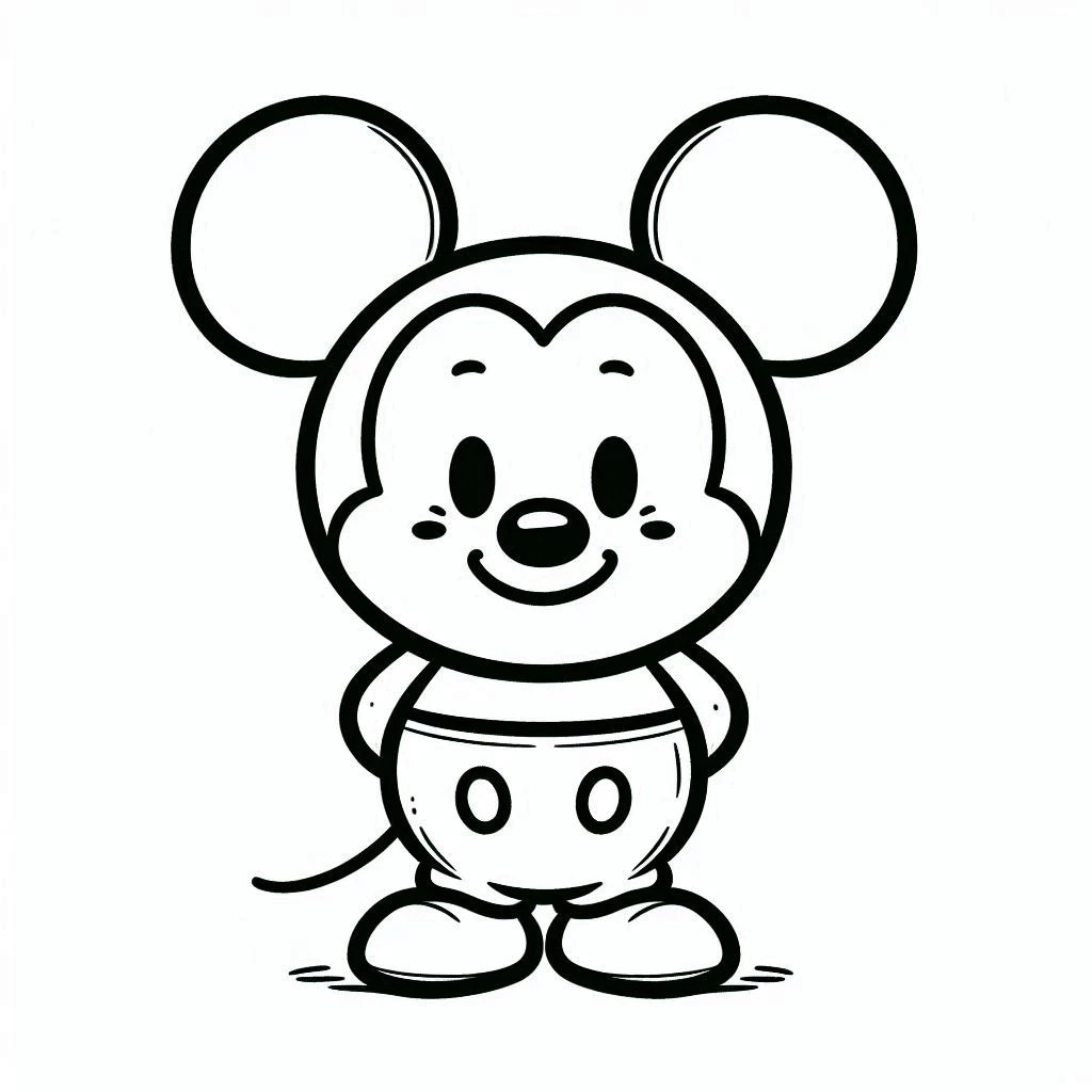 Mickey Mouse (Miki Fare) boyama sayfası – evde etkinlik, ücretsiz yazdır