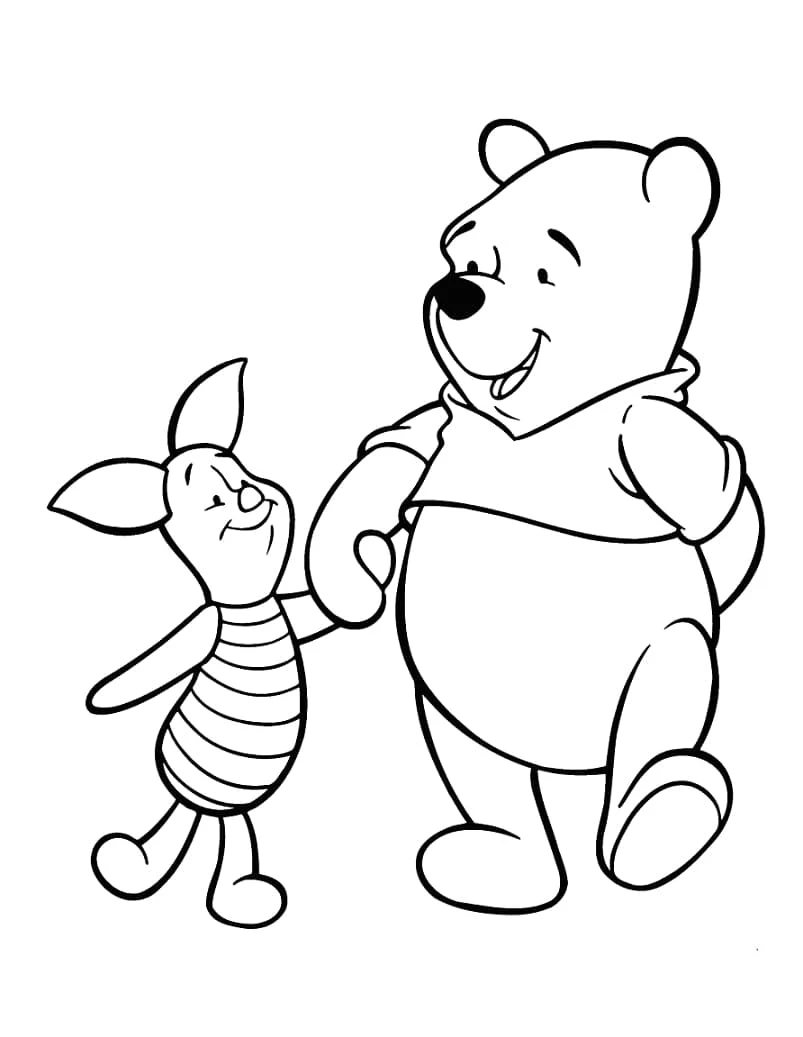 Ayı Winnie (Winnie-the-Pooh) boyama sayfası – okul öncesi, evde etkinlik