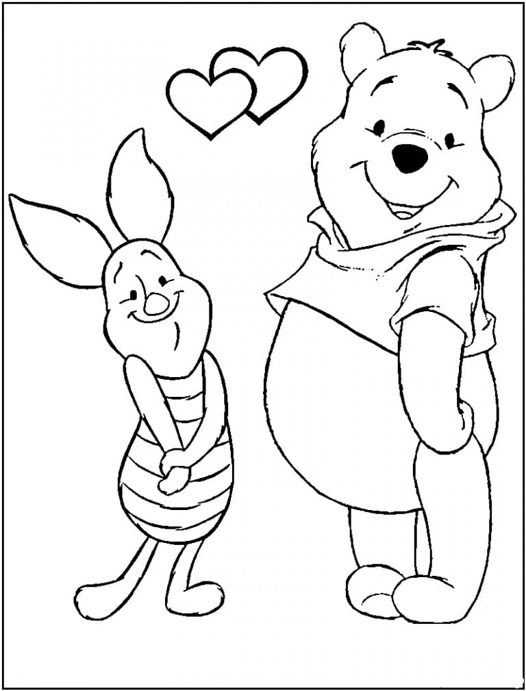 Ayı Winnie (Winnie-the-Pooh) boyama sayfası – keyifli zaman, renkli çizimler