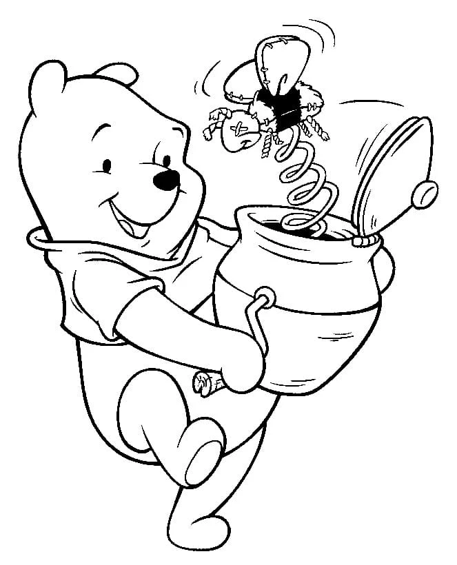 Ayı Winnie (Winnie-the-Pooh) boyama sayfası – boyama çalışması, yaratıcılığı geliştirir