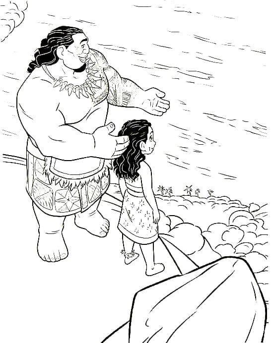 Moana boyama sayfası – yaratıcılığı geliştirir, keyifli zaman