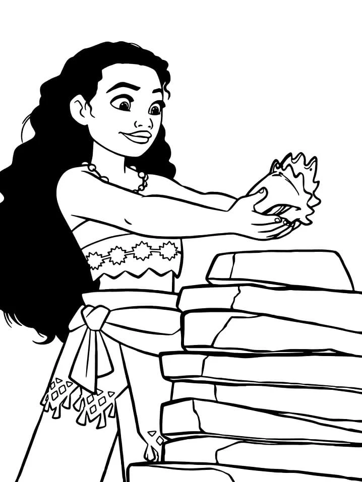 Moana boyama sayfası – eğitici aktivite, yaratıcılık