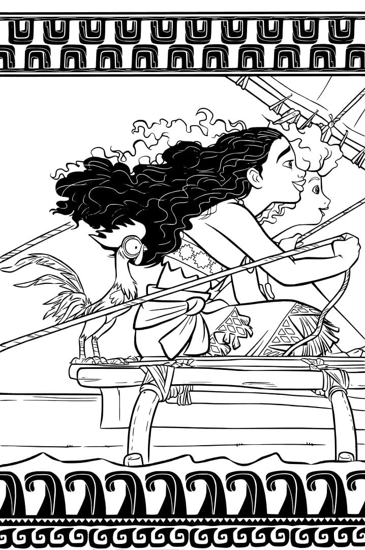 Moana boyama sayfası – el becerilerini geliştirir, boyama çalışması