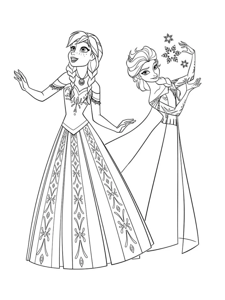 Frozen (Karlar Ülkesi) boyama sayfası – PDF indir, sevimli karakter