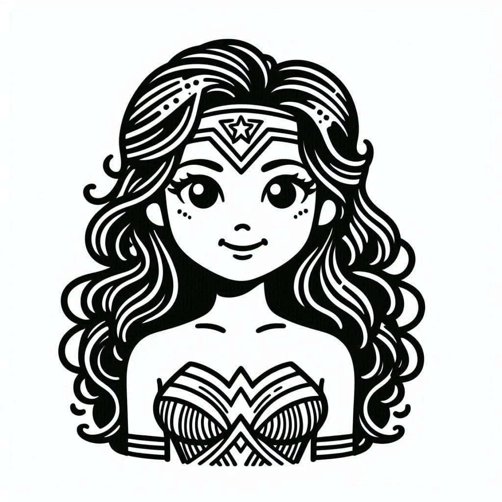 Mucize Kadın (Wonder Woman) boyama sayfası – eğitici aktivite, yaratıcılık