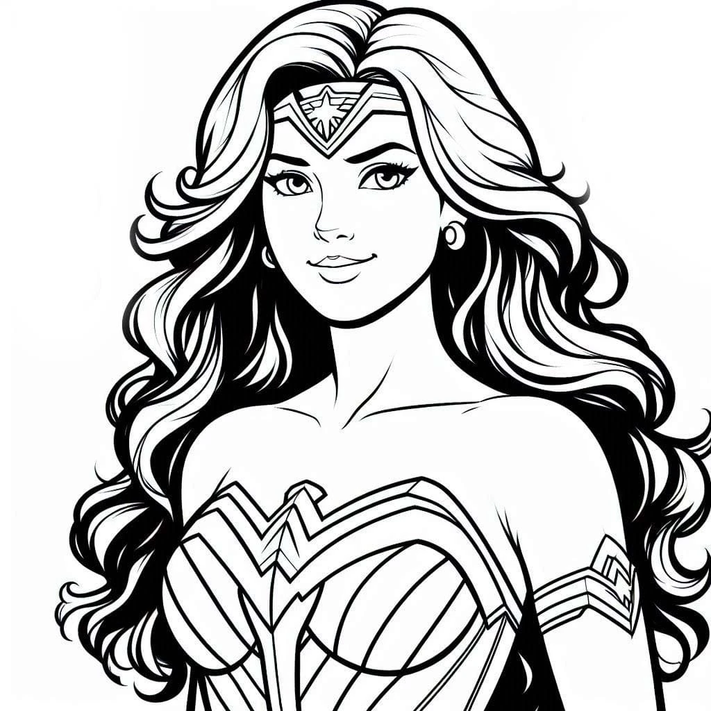 Mucize Kadın (Wonder Woman) boyama sayfası – yaratıcılık, eğlenceli etkinlik