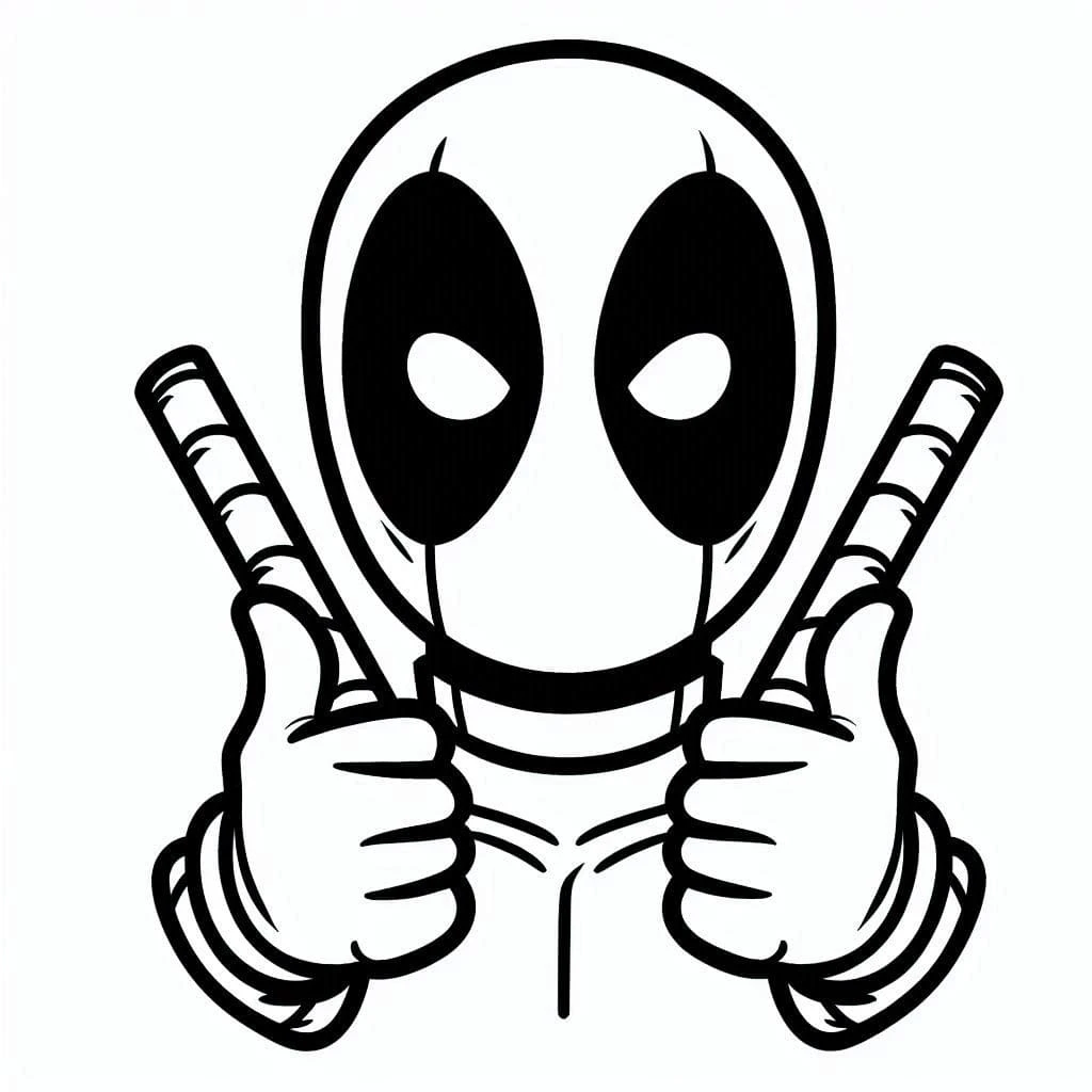 Deadpool boyama sayfası #43 – çocuklar için, çizgi film temalı