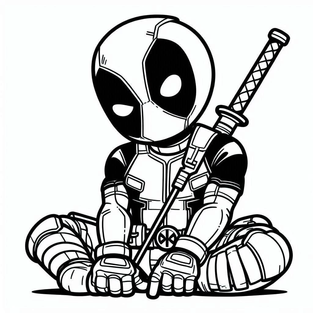 Deadpool boyama sayfası #46 – yaratıcılığı geliştirir, keyifli zaman