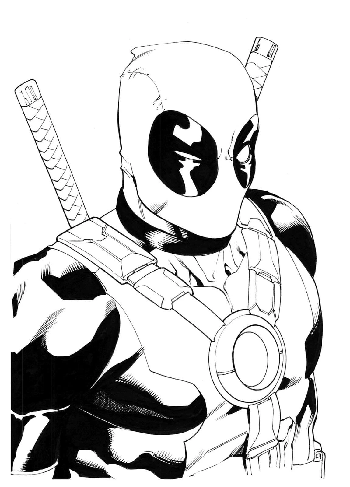 Deadpool boyama sayfası #48 – boyama etkinliği, çocuk aktivitesi