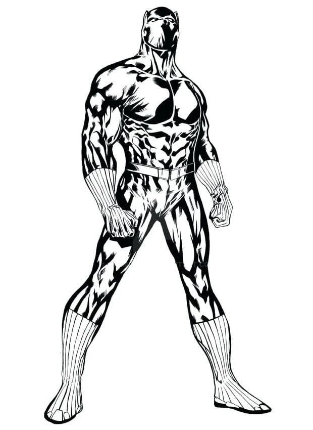 Kara Panter (Black Panther) boyama sayfası – yaratıcılığı geliştirir, keyifli zaman