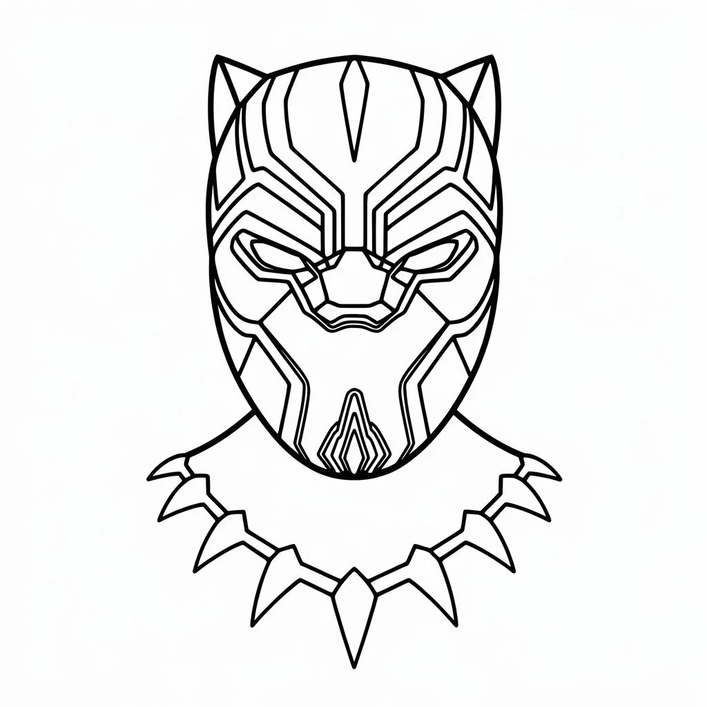 Kara Panter (Black Panther) boyama sayfası – çocuklar için, çizgi film temalı