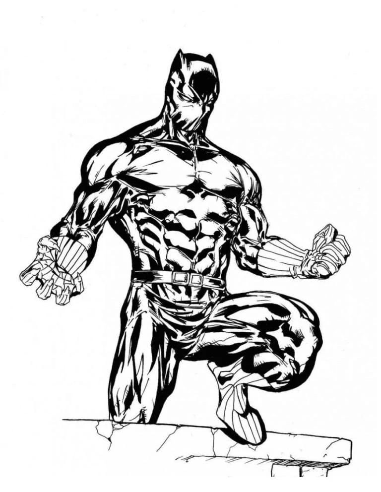 Kara Panter (Black Panther) boyama sayfası – yaratıcılığı geliştirir, keyifli zaman