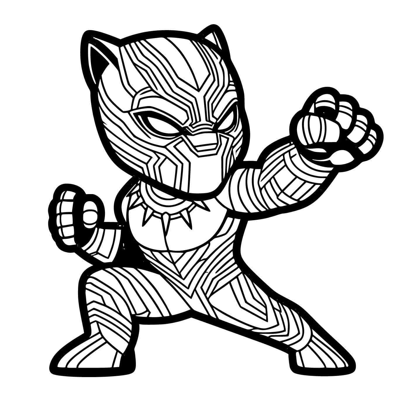 Kara Panter (Black Panther) boyama sayfası – okul öncesi, evde etkinlik