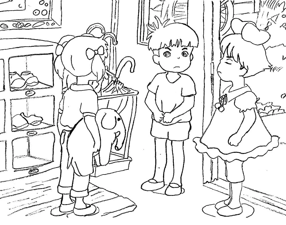 Ponyo boyama sayfası – el becerilerini geliştirir, boyama çalışması